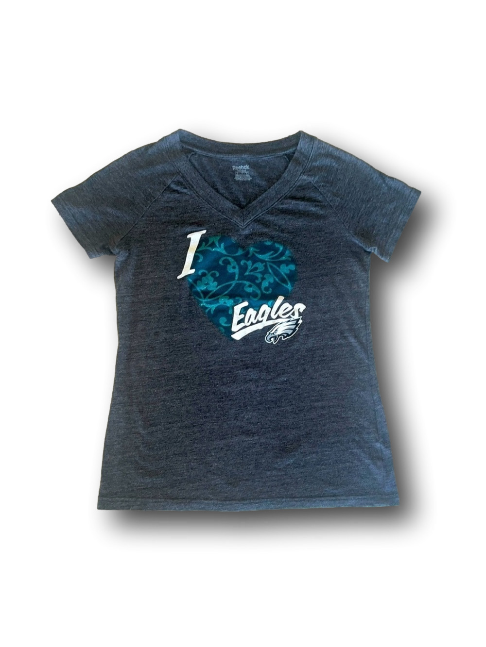 Reebok I Love the Eagles dark gray fitted T-shirt Philadelphia